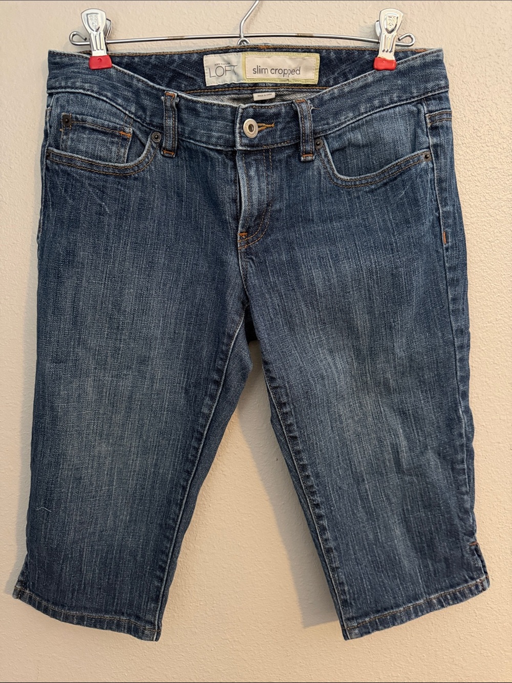 LOFT Slim Cropped Bermuda Jeans